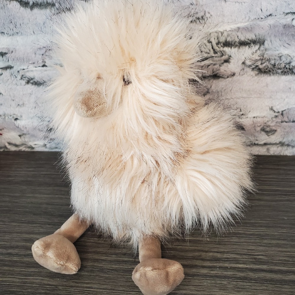 Portland Plush Oh La La Kiwi Hairy FLUFFY Pom Pom Style Brown Chick Bird 8"